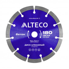 Диск алмазный по бетону ALTECO 180x22.23x2.4мм Диск алмазный по бетону ALTECO 180x22.23x2.4мм
