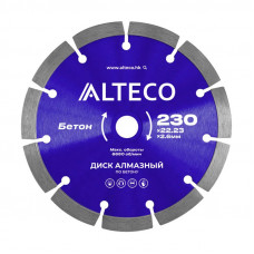 Диск алмазный по бетону ALTECO 230x22.23x2.6мм Диск алмазный по бетону ALTECO 230x22.23x2.6мм