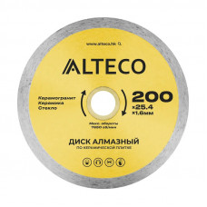 Диск алмазный по керамической плитке ALTECO 200x25.4x1.6мм Диск алмазный по керамической плитке ALTECO 200x25.4x1.6мм