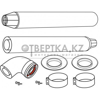 Комплект коаксиальный Ariston Ø60/100 - 1000 мм для горизонтального монтажа 3318000