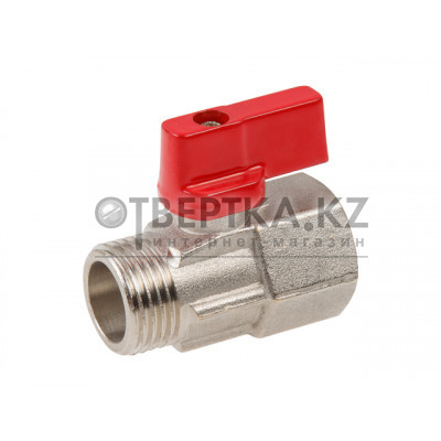 Кран шаровый MINI 1/2" нар.-вн. красная ручка, AV Engineering AVE13712R