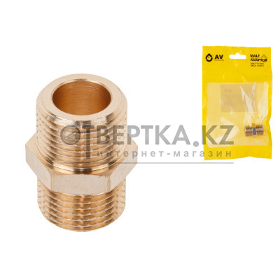 Ниппель 3/8" нар.-нар., AV Engineering (инд. упак.) AVE303015