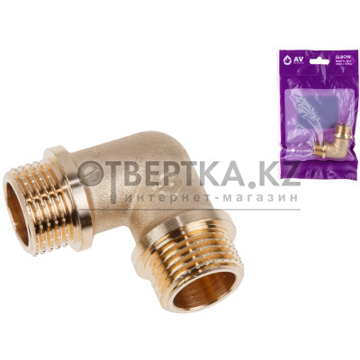 Колено 1/2" нар.-нар. с ограничителем, AV Engineering (инд. упак.) AVE307009