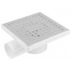 Сливной трап горизонтальный D 50, с сухим затвором, решетка нерж. 150х150 мм, AV Engineering