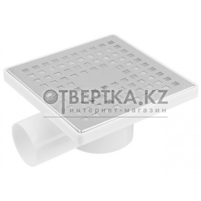 Сливной трап горизонтальный D 50, с сухим затвором, решетка нерж. 150х150 мм, AV Engineering AVE5015152