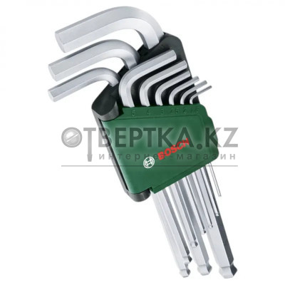 Набор шестигранников, Bosch 9 предметов, с шаровидным наконечником 1600A02BX9