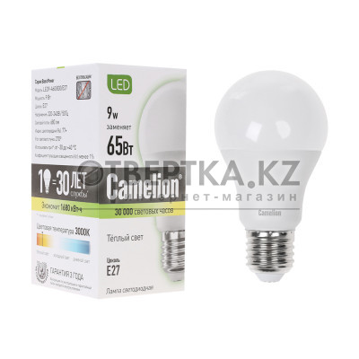 Эл. лампа светодиодная Camelion LED9-A60/830/E27