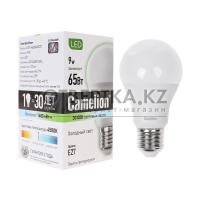 Эл. лампа светодиодная Camelion LED9-A60/845/E27