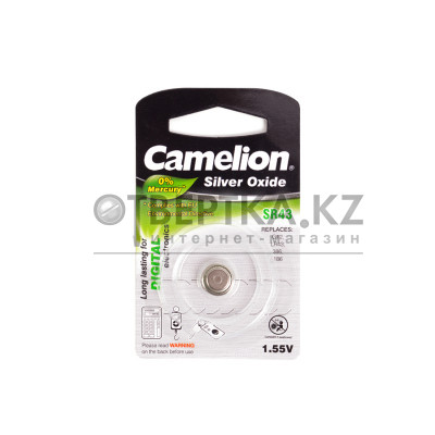 Батарейка CAMELION Silver Oxide SR43-BP1(0%Hg)