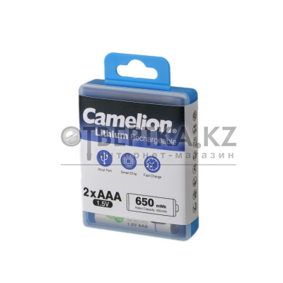 Аккумулятор CAMELION Lithium UB-AAA650-PBH2 2шт (перезаряжаемые от USB)