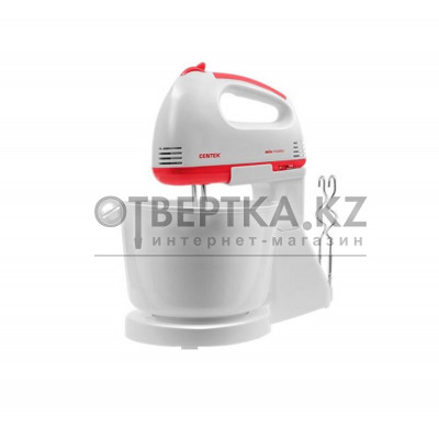 Миксер с чашей Centek CT-1113 (белый/красный)