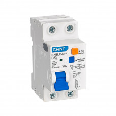 Дифференциальный автомат CHINT NXBLE-63Y 1P+N 63А C 30mA AC 4,5kA в Актобе