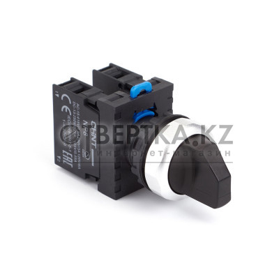 Переключатель без подсветки CHINT 2 положения с фиксацией чёрная 1НО+1НЗ IP65 578129