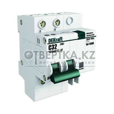 Дифференциальный автоматический выключатель DEKraft 15160DEK ДИФ-101 1+N C 32А 30мА AC AC
