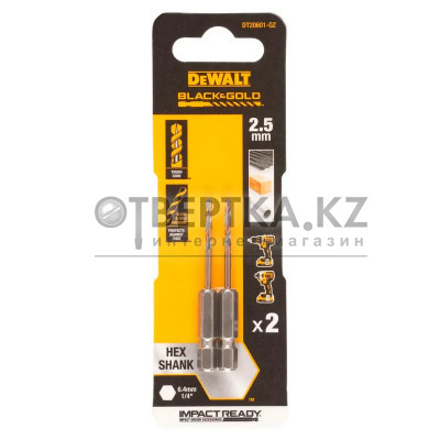 Сверло по металлу DeWALT EXTREME IMPACT Black&Gold 2.5х60мм 2шт. DT20601-QZ