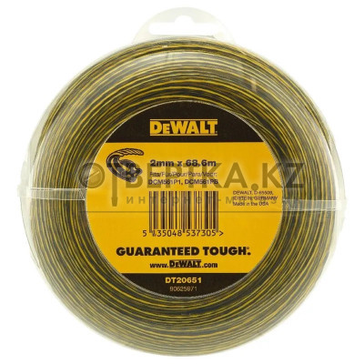 Леска для триммера DeWALT 2мм*68.6м DT20651-QZ