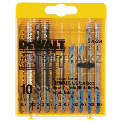 Набор биметаллических полотен для электролобзиков по дереву DeWALT 10шт. DT2294-QZ