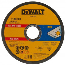 Набор дисков по нержавеющей стали DeWALT 125х1х22.23мм в жестяной коробке 10шт. DT3507-QZ Набор дисков по нержавеющей стали DeWALT 125х1х22.23мм в жестяной коробке 10шт. DT3507-QZ