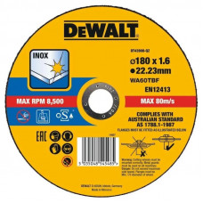 Диск отрезной по металлу DeWALT WA60TBF 180х1.6х22.23мм DT43908-QZ Диск отрезной по металлу DeWALT WA60TBF 180х1.6х22.23мм DT43908-QZ