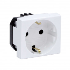 Розетка силовая серии Viva DKC 45005 2Р+Е со шторками белая в Атырау