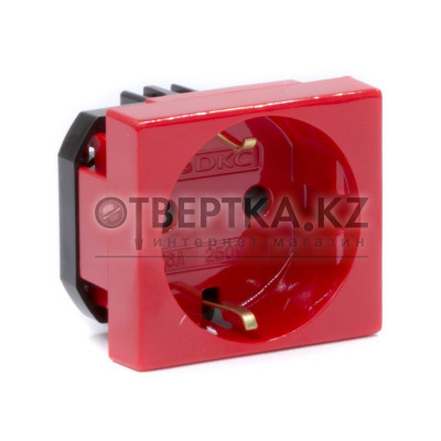 Розетка силовая серии Viva DKC 45015 2Р+Е со шторками красная