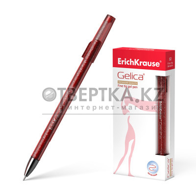 Ручка гелевая ErichKrause® Gelica®, цвет чернил красный 25664
