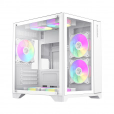 Компьютерный корпус Gamemax Infinity Mini 7 ARGB Fans + Controller White без Б/П в Караганде