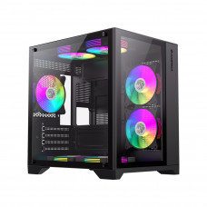 Компьютерный корпус Gamemax Infinity Mini 7 ARGB Fans + Controller Black без Б/П в Караганде