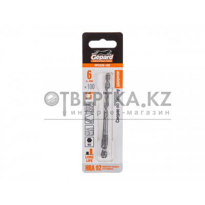 Сверло по бетону  6х100мм шестигр. GEPARD (GP0226-100)
