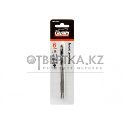 Сверло по дереву  6х55х113 шестигр. GEPARD GP0422-06