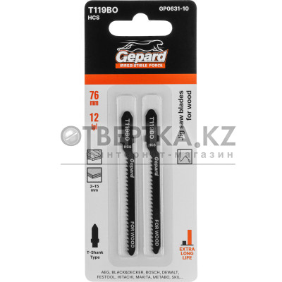 Пилка лобз. по дереву T119BO (2 шт.) GEPARD GP0631-10