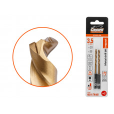 Сверло по металлу шестигр. 3.5х39х89 мм HSS-G TIN, комплект из 2-х шт GEPARD