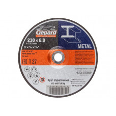 Круг обдирочный 230х6x22.2 мм для металла и нерж. стали GEPARD