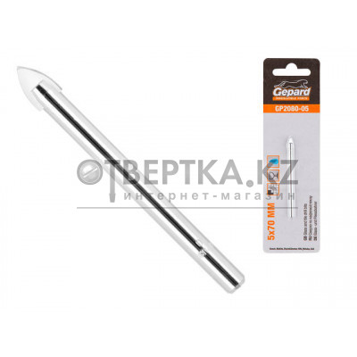 Сверло по кафелю/стеклу 5х70мм ц/х GEPARD (GP2080-05)