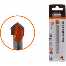 Сверло по кафелю/стеклу 10x96 мм трехгр. хвостовик GEPARD (GP2082-10)
