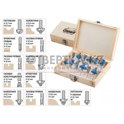 Набор фрез 8мм 12шт. GEPARD (GP2300-08)