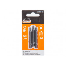 Насадка шестигранник 4мм 1/4" 50мм 3шт GEPARD (GP3400-50)