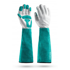 GRINDA ROSE, M (8), кожаные садовые перчатки для колючих кустарников с увеличенной крагой, усиленная ладонь и кончики пальцев, PRO Line (11304-M)