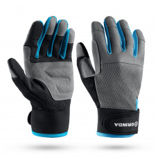 GRINDA FLORA, M (8), садовые перчатки из искусственной кожи с усиленным наладонником и кончиками пальцев, противоскользящие, PRO Line (1138-M)