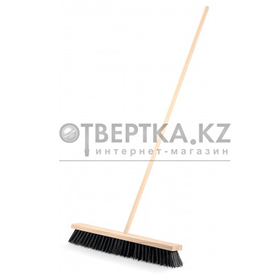 GRINDA EURO буковая колодка 60см, шлифованный черенок из берёзы 120см (d22мм) щетина 70мм, 5-рядная, уличная щётка с черенком (39251-600)