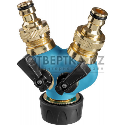 GRINDA BS-1, диаметр 3/4″ - 1″, двухканальный, с внутренней резьбой, из латуни, оцинкованный, поливочный распределитель, PROLine (426112) 426112_z01