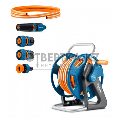 GRINDA HRK-25, шланг 25м x 1/2″, поливочный набор 4 предмета, стальные опоры, катушка со шлангом в комплекте ProLine (428460)