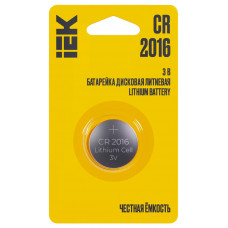 Батарейка дисковая литиевая IEK CR2016 (1 шт) в Костанае