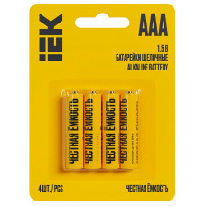 Батарейка щелочная IEK Alkaline LR03/AAA (4 шт) в Костанае