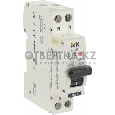 Автоматический выключатель дифференциального тока IEK B06S 1P+NP B16 30мА AR-B06S-1N-B16C030