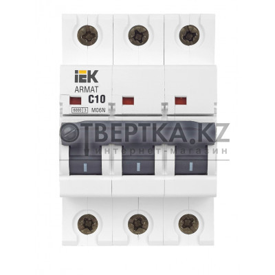 Автоматический выключатель IEK M06N 3P C 10А AR-M06N-3-C010