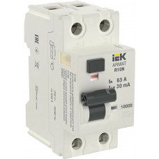 Выключатель дифференциального тока IEK R10N 2P 63А 30мА в Актау