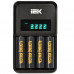 Устройство зарядное для 1-4 NiMH/CD аккумуляторов AA/AAA автоматическое 1800мА с LCD дисплеем IEK ABC11-4-4-ACO-A-180-LCD
