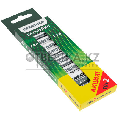 Батарейка щелочная Alkaline LR03/AAA ПРОМО GENERICA ABT-LR03-ST-B12-G