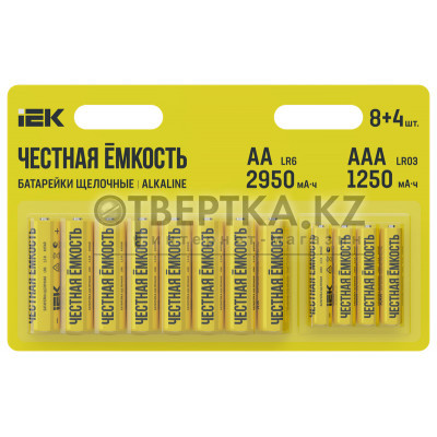 Батарейка щелочная Alkaline LR6/AALR03/AAA (84шт/блистер) IEK ABT-LR06-LR03-OP-L08-04